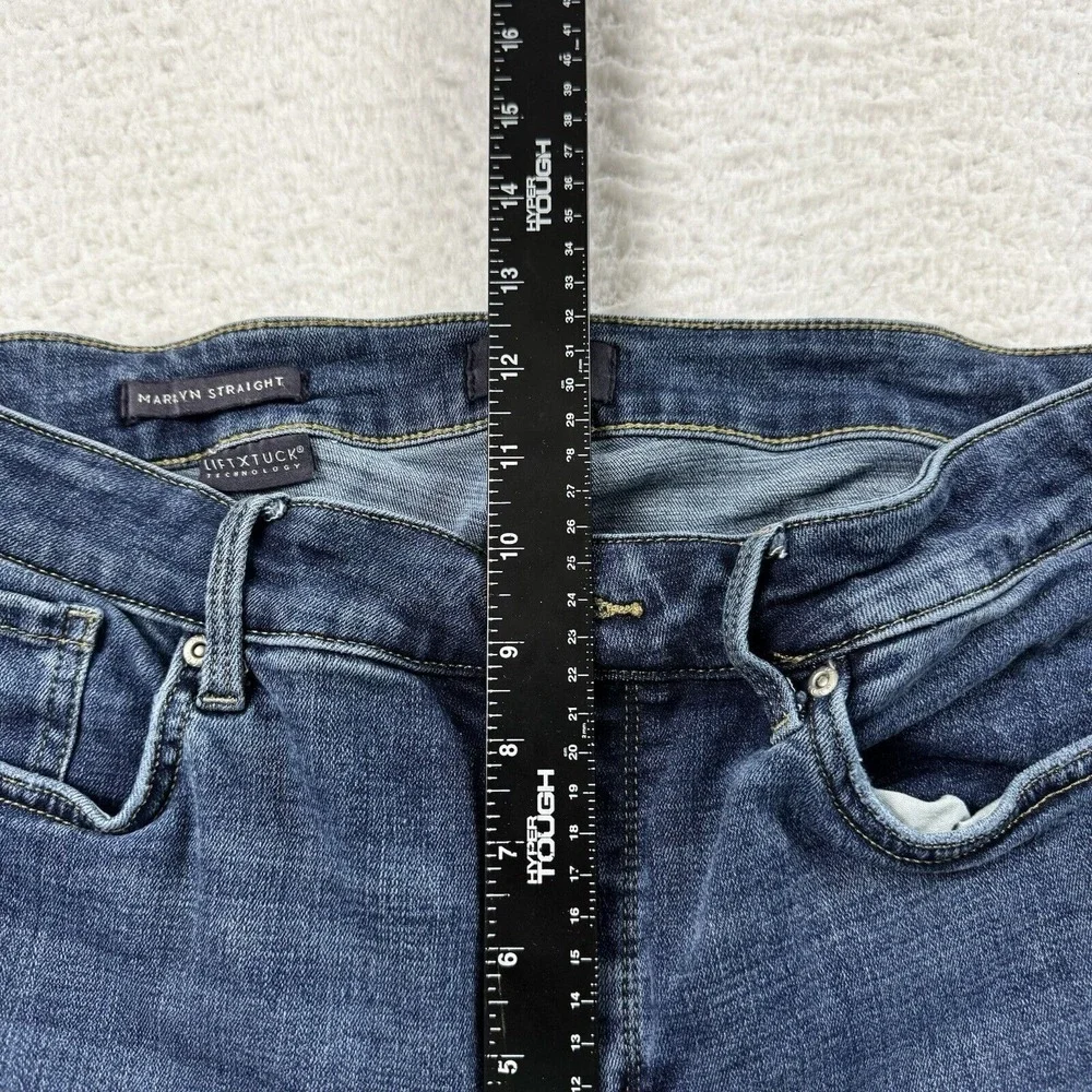 NYDJ Jeans Women's‎ 31 Blue Marilyn Straight Stretch Mid Rise Medium Wash Denim - Picture 6 of 10